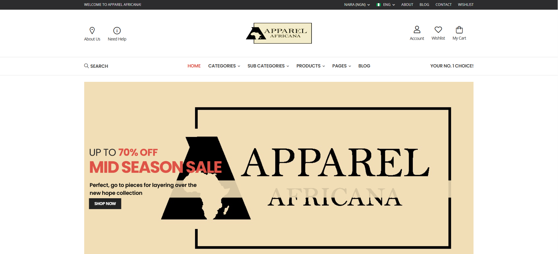 Apparel Africana - Ecommerce
